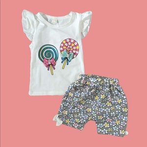 🍭GIRLS TWO PIECE LOLLIPOP PRINT TEE SET🍭